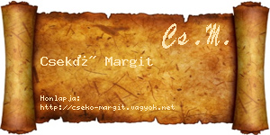 Csekő Margit névjegykártya